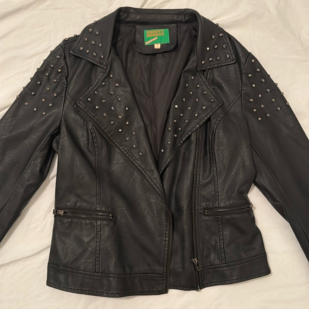 Leather studded jacket